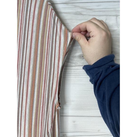 Max Studio Shirt Womens 2XL White Multi Stripe Side Tie Asymmetrical Hem - Picture 3 of 9